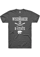 Cole Wisenbaker  K-State Wildcats Dark Grey Rally NIL Sport Icon Short Sleeve T Shirt