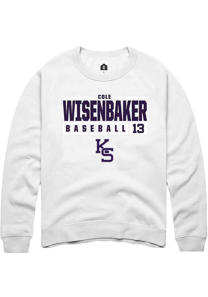 Cole Wisenbaker Rally K-State Wildcats Mens NIL Stacked Box Long Sleeve Crew Sweatshirt