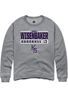 Cole Wisenbaker  Rally K-State Wildcats Mens Graphite NIL Stacked Box Long Sleeve Crew Sweatshirt