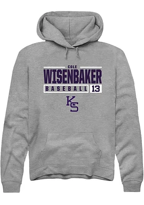 Cole Wisenbaker  Rally K-State Wildcats Mens Graphite NIL Stacked Box Long Sleeve Hoodie