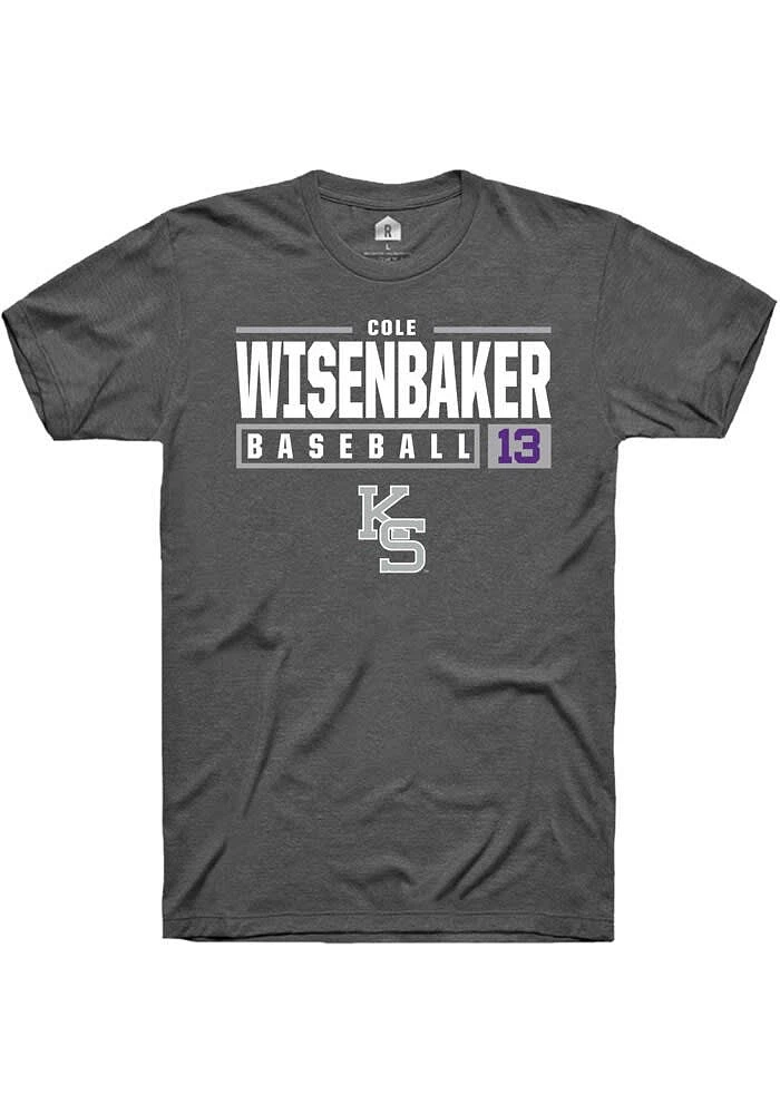 Cole Wisenbaker K-State Wildcats Dark Grey Rally NIL Stacked Box Short Sleeve T Shirt