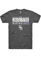 Cole Wisenbaker  K-State Wildcats Dark Grey Rally NIL Stacked Box Short Sleeve T Shirt