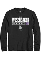 Cole Wisenbaker  K-State Wildcats Black Rally NIL Stacked Box Long Sleeve T Shirt