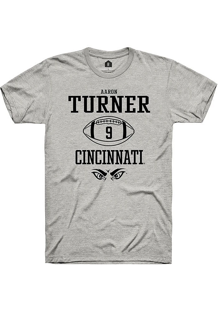 Aaron Turner  Cincinnati Bearcats Ash Rally NIL Sport Icon Short Sleeve T Shirt