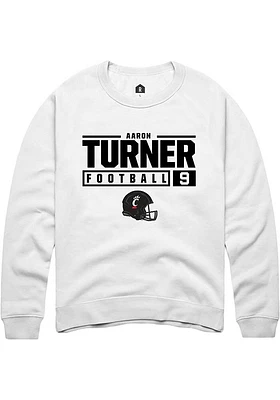 Aaron Turner Rally Cincinnati Bearcats Mens NIL Stacked Box Long Sleeve Crew Sweatshirt