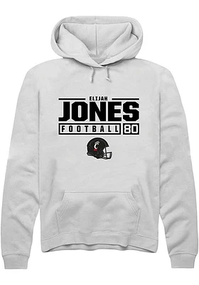 Elijah Jones Rally Cincinnati Bearcats Mens NIL Stacked Box Long Sleeve Hoodie