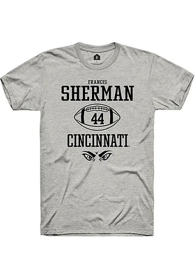 Francis Sherman  Cincinnati Bearcats Ash Rally NIL Sport Icon Short Sleeve T Shirt