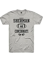 Francis Sherman  Cincinnati Bearcats Ash Rally NIL Sport Icon Short Sleeve T Shirt