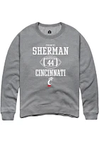 Francis Sherman  Rally Cincinnati Bearcats Mens Graphite NIL Sport Icon Long Sleeve Crew Sweatsh..