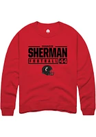 Francis Sherman  Rally Cincinnati Bearcats Mens Red NIL Stacked Box Long Sleeve Crew Sweatshirt