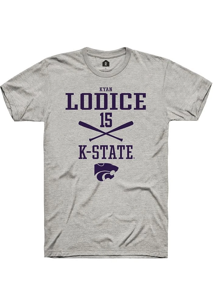 Kyan Lodice K-State Wildcats Ash Rally NIL Sport Icon Short Sleeve T Shirt