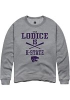 Kyan Lodice  Rally K-State Wildcats Mens Graphite NIL Sport Icon Long Sleeve Crew Sweatshirt