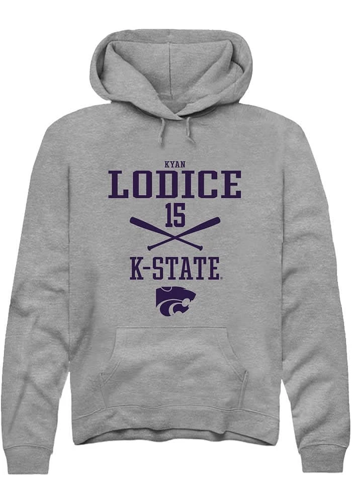 Kyan Lodice  Rally K-State Wildcats Mens Graphite NIL Sport Icon Long Sleeve Hoodie