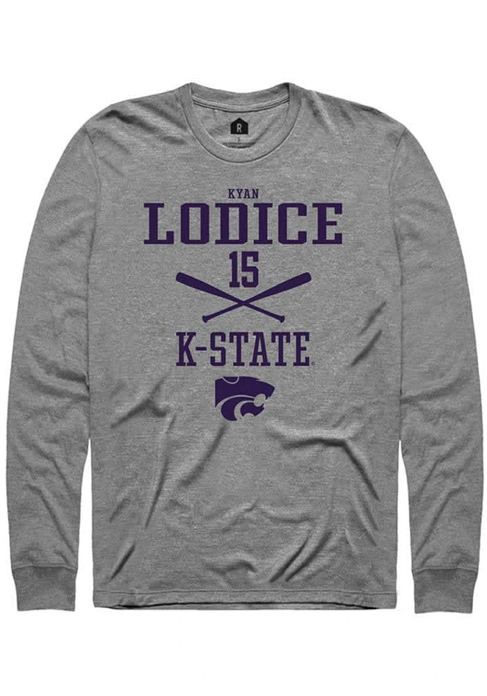 Kyan Lodice K-State Wildcats Graphite Rally NIL Sport Icon Long Sleeve T Shirt