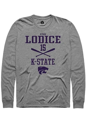 Kyan Lodice  K-State Wildcats Graphite Rally NIL Sport Icon Long Sleeve T Shirt