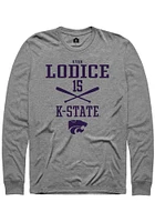 Kyan Lodice  K-State Wildcats Graphite Rally NIL Sport Icon Long Sleeve T Shirt