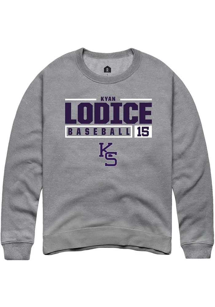 Kyan Lodice Rally K-State Wildcats Mens Graphite NIL Stacked Box Long Sleeve Crew Sweatshirt