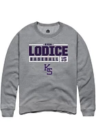 Kyan Lodice  Rally K-State Wildcats Mens Graphite NIL Stacked Box Long Sleeve Crew Sweatshirt