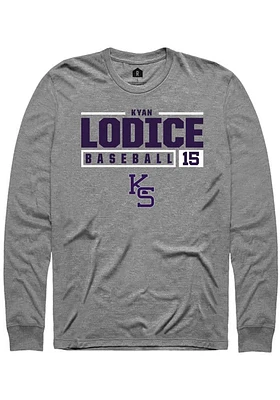 Kyan Lodice  K-State Wildcats Graphite Rally NIL Stacked Box Long Sleeve T Shirt