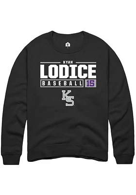 Kyan Lodice Rally K-State Wildcats Mens NIL Stacked Box Long Sleeve Crew Sweatshirt
