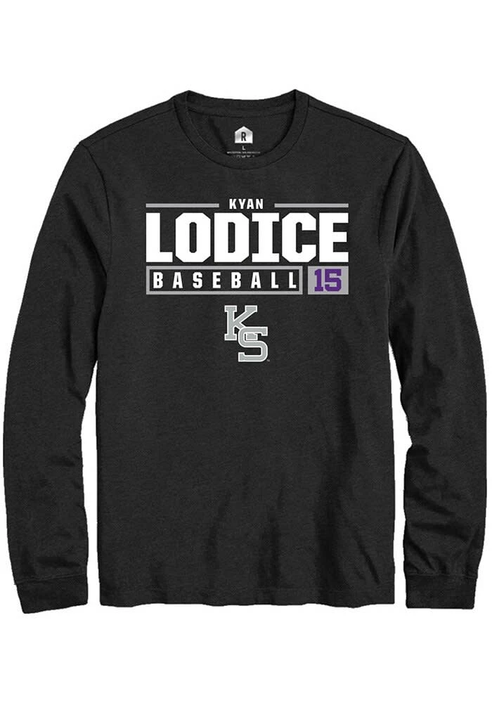Kyan Lodice K-State Wildcats Black Rally NIL Stacked Box Long Sleeve T Shirt