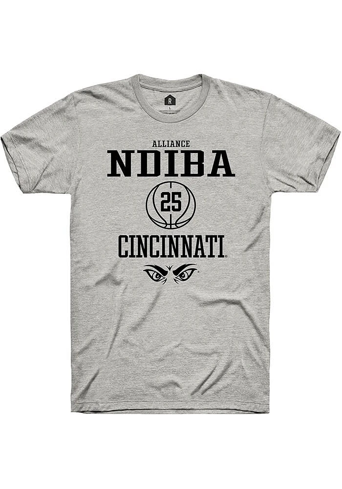 Alliance Ndiba  Cincinnati Bearcats Ash Rally NIL Sport Icon Short Sleeve T Shirt