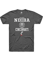 Alliance Ndiba  Cincinnati Bearcats Dark Grey Rally NIL Sport Icon Short Sleeve T Shirt