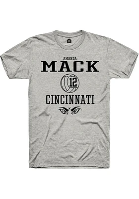 Amanda Mack  Cincinnati Bearcats Ash Rally NIL Sport Icon Short Sleeve T Shirt