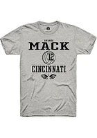 Amanda Mack  Cincinnati Bearcats Ash Rally NIL Sport Icon Short Sleeve T Shirt