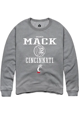 Amanda Mack  Rally Cincinnati Bearcats Mens Graphite NIL Sport Icon Long Sleeve Crew Sweatshirt