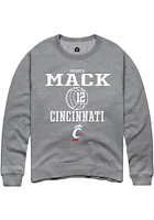 Amanda Mack  Rally Cincinnati Bearcats Mens Graphite NIL Sport Icon Long Sleeve Crew Sweatshirt