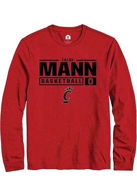 Chloe Mann  Cincinnati Bearcats Red Rally NIL Stacked Box Long Sleeve T Shirt