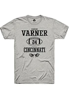 Darian Varner  Cincinnati Bearcats Ash Rally NIL Sport Icon Short Sleeve T Shirt