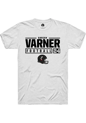 Darian Varner Cincinnati Bearcats Rally NIL Stacked Box Short Sleeve T Shirt