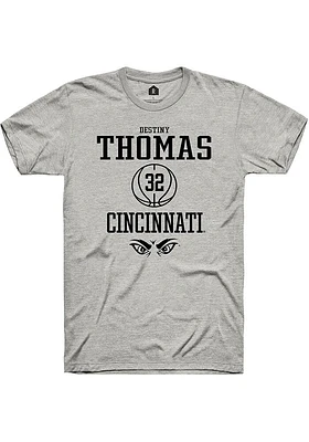 Destiny Thomas  Cincinnati Bearcats Ash Rally NIL Sport Icon Short Sleeve T Shirt