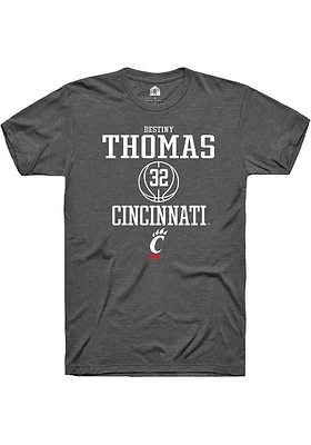 Destiny Thomas  Cincinnati Bearcats Dark Grey Rally NIL Sport Icon Short Sleeve T Shirt