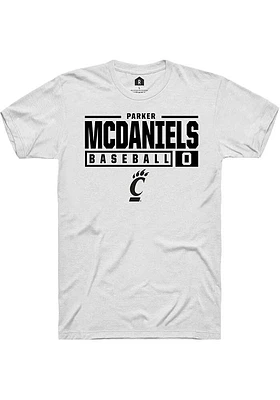 Parker McDaniels Cincinnati Bearcats Rally NIL Stacked Box Short Sleeve T Shirt