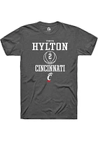 Tineya Hylton  Cincinnati Bearcats Dark Grey Rally NIL Sport Icon Short Sleeve T Shirt