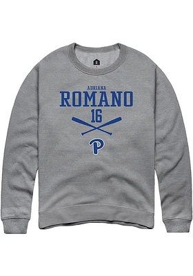 Adriana Romano  Rally Pitt Panthers Mens Graphite NIL Sport Icon Long Sleeve Crew Sweatshirt