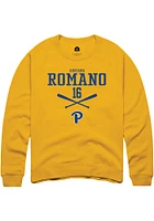 Adriana Romano  Rally Pitt Panthers Mens Gold NIL Sport Icon Long Sleeve Crew Sweatshirt