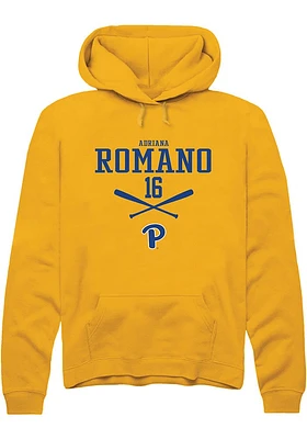 Adriana Romano  Rally Pitt Panthers Mens Gold NIL Sport Icon Long Sleeve Hoodie