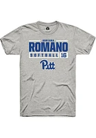 Adriana Romano  Pitt Panthers Ash Rally NIL Stacked Box Short Sleeve T Shirt