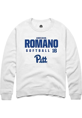 Adriana Romano Rally Pitt Panthers Mens NIL Stacked Box Long Sleeve Crew Sweatshirt