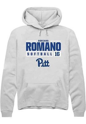 Adriana Romano Rally Pitt Panthers Mens NIL Stacked Box Long Sleeve Hoodie