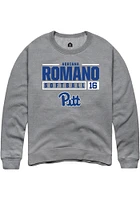 Adriana Romano  Rally Pitt Panthers Mens Graphite NIL Stacked Box Long Sleeve Crew Sweatshirt