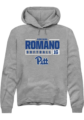 Adriana Romano  Rally Pitt Panthers Mens Graphite NIL Stacked Box Long Sleeve Hoodie