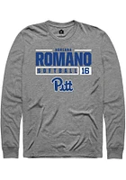 Adriana Romano  Pitt Panthers Graphite Rally NIL Stacked Box Long Sleeve T Shirt