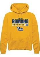 Adriana Romano  Rally Pitt Panthers Mens Gold NIL Stacked Box Long Sleeve Hoodie