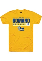 Adriana Romano  Pitt Panthers Gold Rally NIL Stacked Box Short Sleeve T Shirt