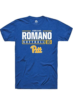 Adriana Romano  Pitt Panthers Blue Rally NIL Stacked Box Short Sleeve T Shirt
